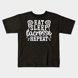 Eat Sleep Lacrosse Repeat Sport Cute Funny Kids T-Shirt